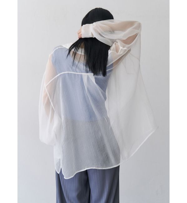 MURUA「ボリュームスリーブシャイニーシアーシャツ」|シャツ・ブラウス|