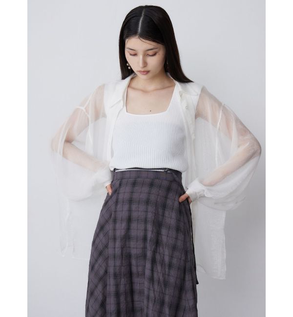 MURUA「ボリュームスリーブシャイニーシアーシャツ」|シャツ・ブラウス|