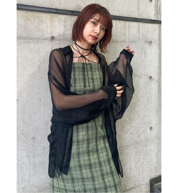 MURUA「ボリュームスリーブシャイニーシアーシャツ」|シャツ・ブラウス|