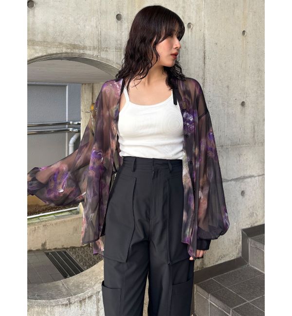 MURUA「ボリュームスリーブシャイニーシアーシャツ」|シャツ・ブラウス|