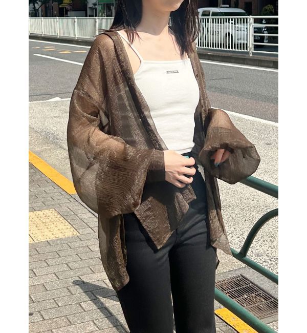 MURUA「ボリュームスリーブシャイニーシアーシャツ」|シャツ・ブラウス|