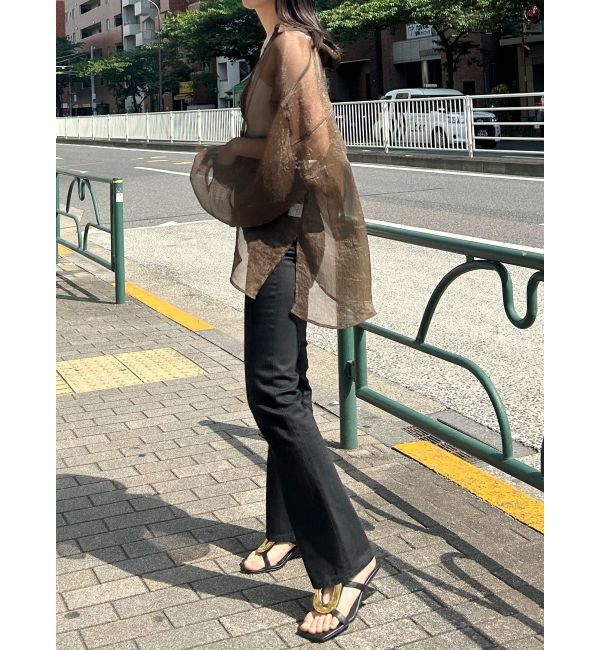 MURUA「ボリュームスリーブシャイニーシアーシャツ」|シャツ・ブラウス|