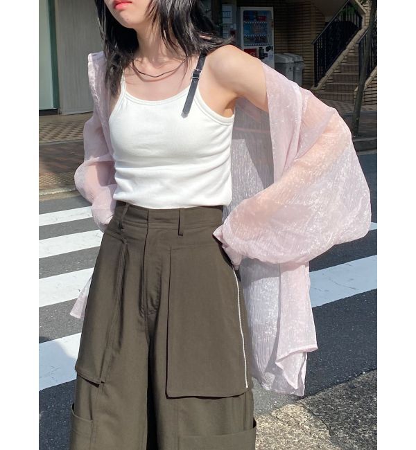 MURUA「ボリュームスリーブシャイニーシアーシャツ」|シャツ・ブラウス|