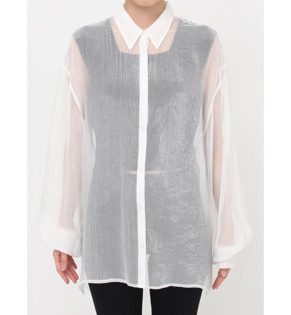 MURUA「ボリュームスリーブシャイニーシアーシャツ」|シャツ・ブラウス|