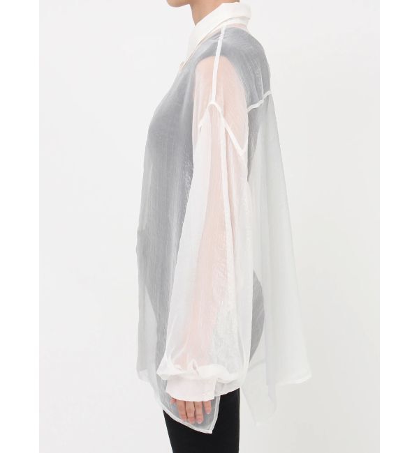 MURUA「ボリュームスリーブシャイニーシアーシャツ」|シャツ・ブラウス|