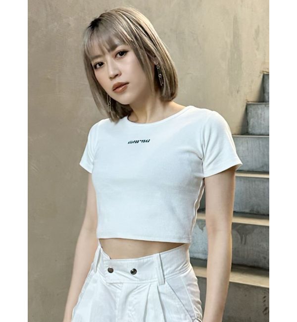 MURUA「テレコロゴクロップドT」|Tシャツ・カットソー|