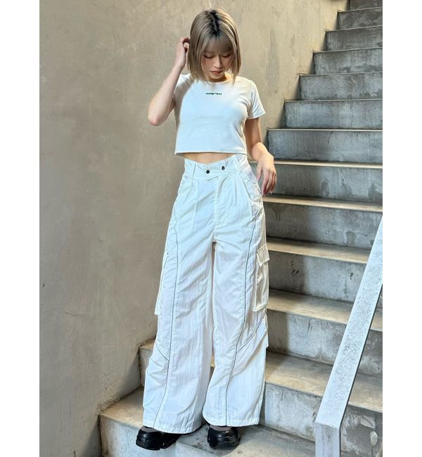 MURUA「テレコロゴクロップドT」|Tシャツ・カットソー|