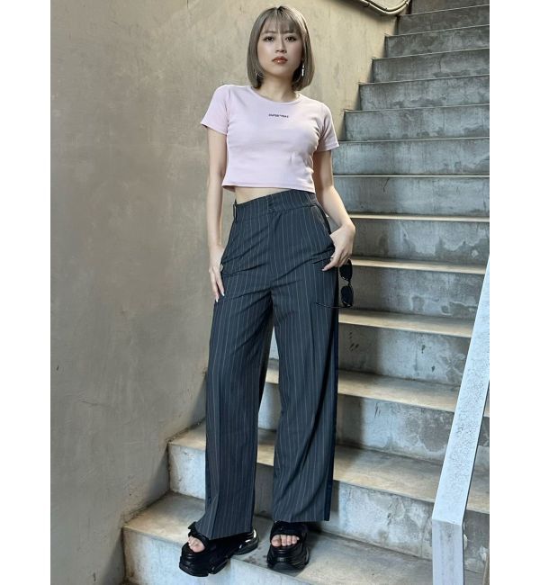 MURUA「テレコロゴクロップドT」|Tシャツ・カットソー|