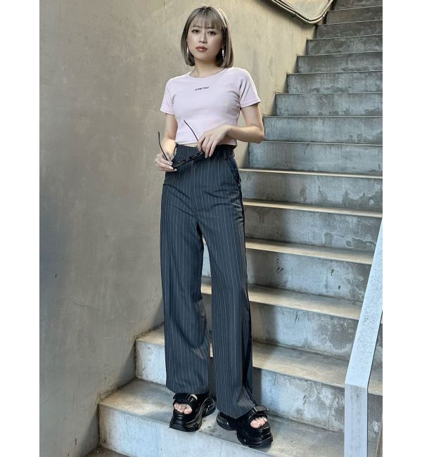 MURUA「テレコロゴクロップドT」|Tシャツ・カットソー|