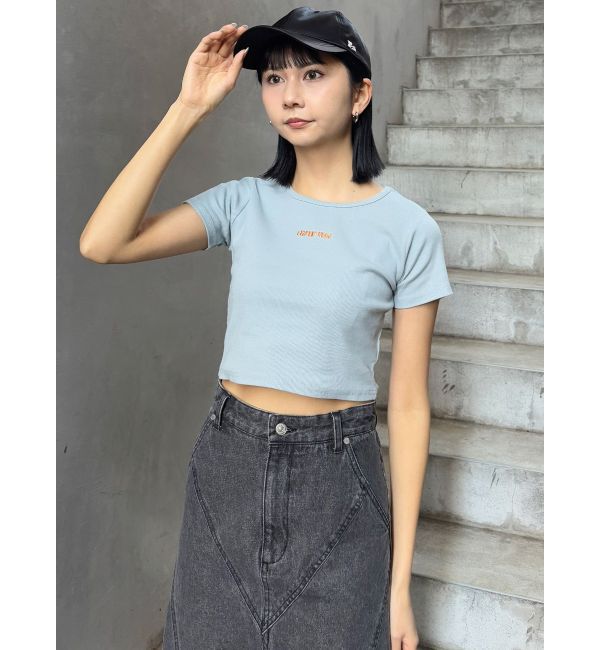 MURUA「テレコロゴクロップドT」|Tシャツ・カットソー|