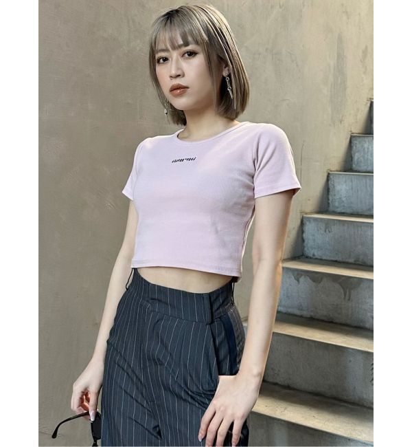 MURUA「テレコロゴクロップドT」|Tシャツ・カットソー|