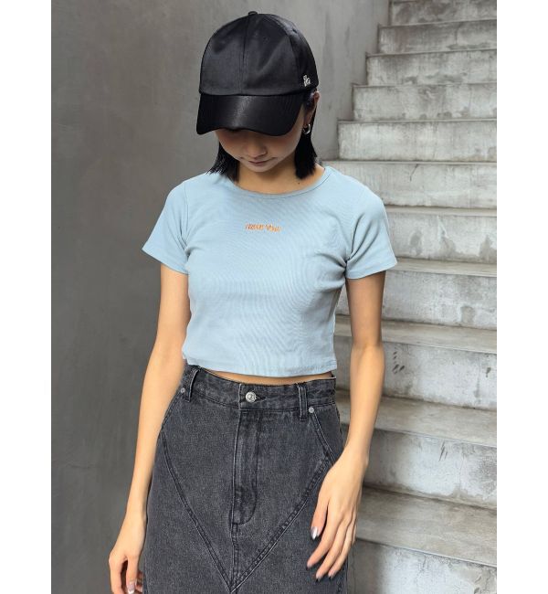 MURUA「テレコロゴクロップドT」|Tシャツ・カットソー|