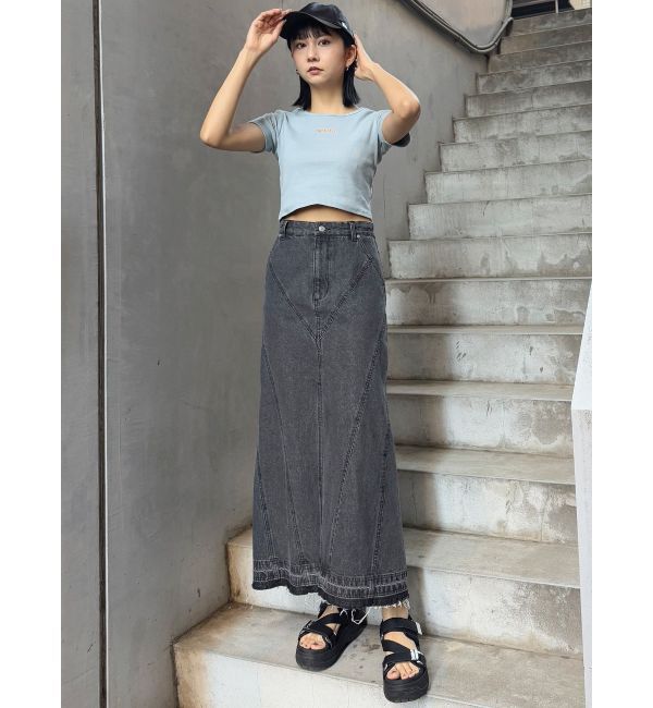 MURUA「テレコロゴクロップドT」|Tシャツ・カットソー|