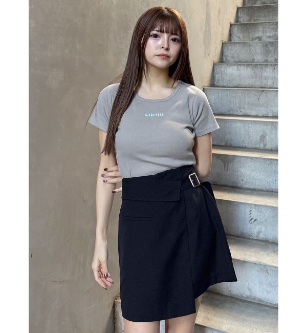 MURUA「テレコロゴクロップドT」|Tシャツ・カットソー|