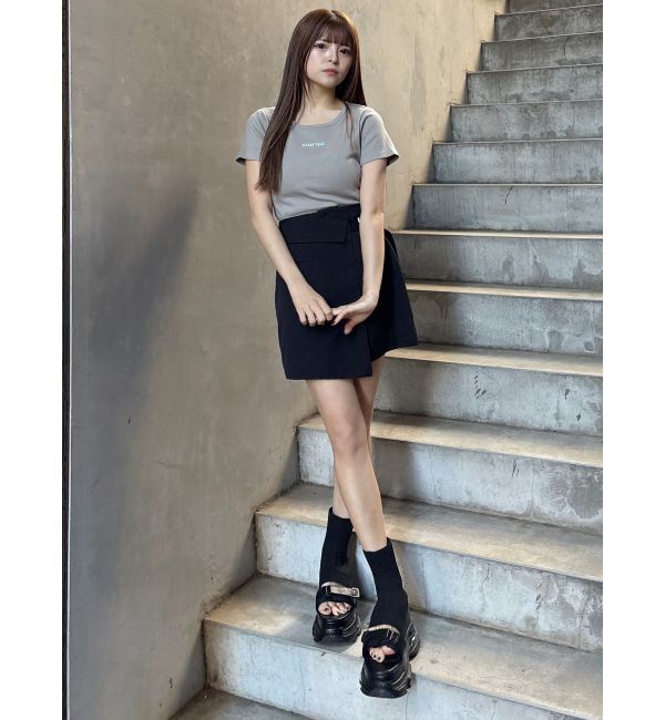 MURUA「テレコロゴクロップドT」|Tシャツ・カットソー|