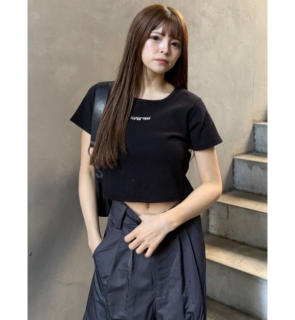 MURUA「テレコロゴクロップドT」|Tシャツ・カットソー|