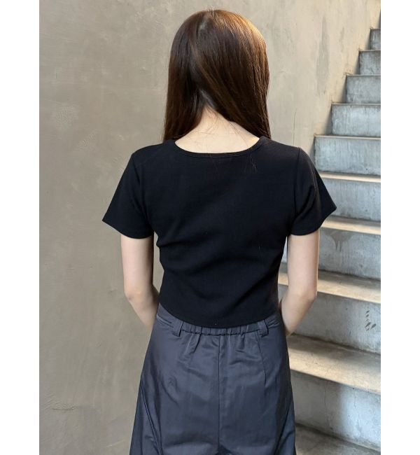 MURUA「テレコロゴクロップドT」|Tシャツ・カットソー|