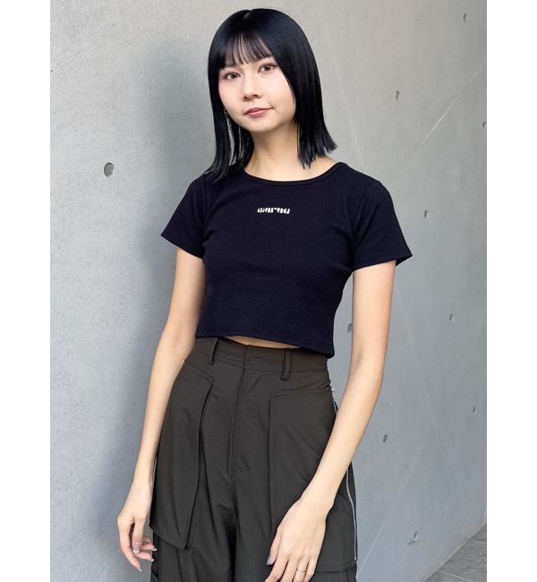 MURUA「テレコロゴクロップドT」|Tシャツ・カットソー|