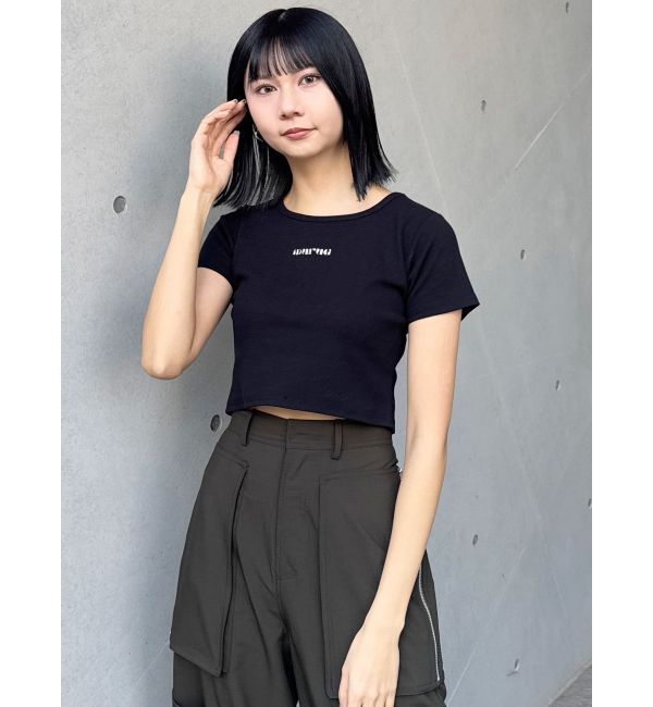 MURUA「テレコロゴクロップドT」|Tシャツ・カットソー|
