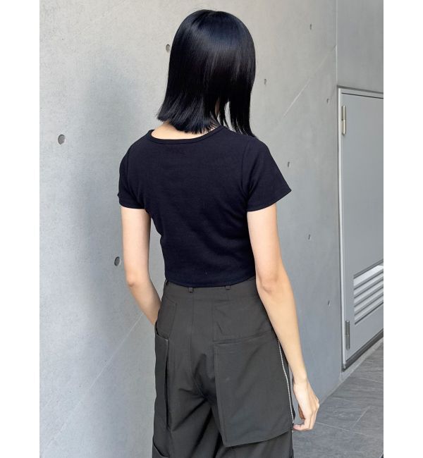 MURUA「テレコロゴクロップドT」|Tシャツ・カットソー|