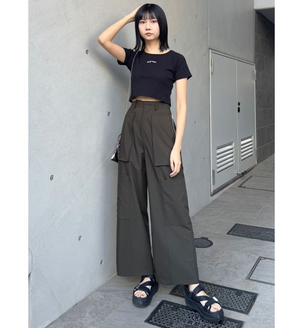 MURUA「テレコロゴクロップドT」|Tシャツ・カットソー|