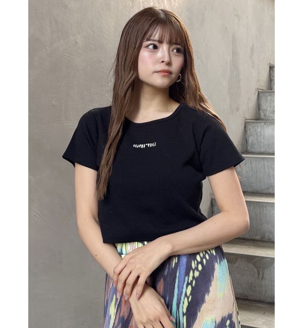 MURUA「テレコロゴクロップドT」|Tシャツ・カットソー|
