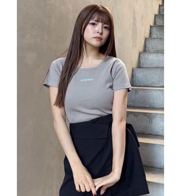 MURUA「テレコロゴクロップドT」|Tシャツ・カットソー|