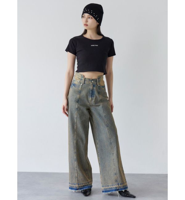 MURUA「テレコロゴクロップドT」|Tシャツ・カットソー|