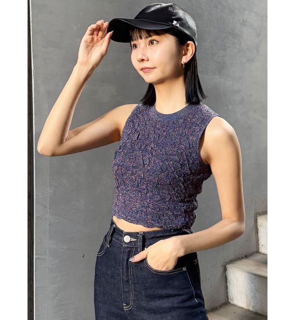 MURUA「ラメジャガードニットタンク」|ニット・セーター|