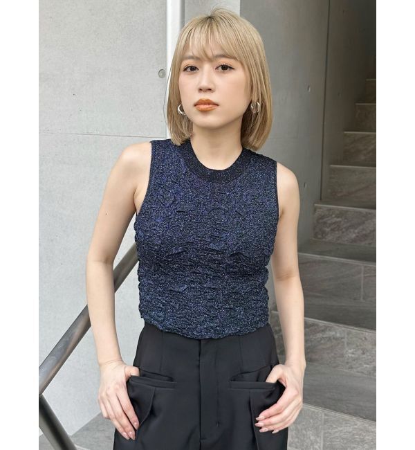 MURUA「ラメジャガードニットタンク」|ニット・セーター|