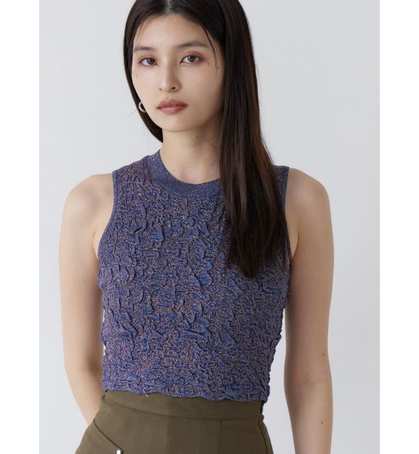 MURUA「ラメジャガードニットタンク」|ニット・セーター|オレンジ