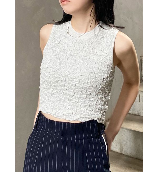 MURUA「ラメジャガードニットタンク」|ニット・セーター|シルバー