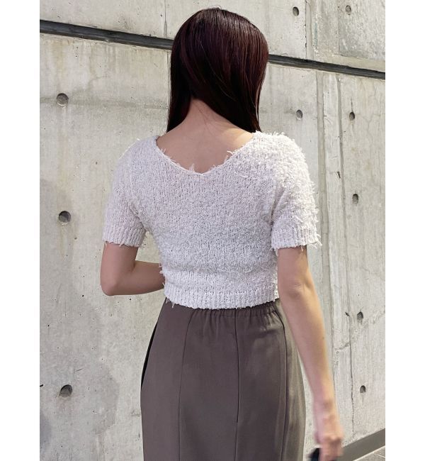 MURUA「テープヤーンハーフスリーブニット」|ニット・セーター|