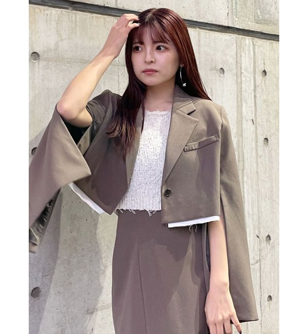 MURUA「テープヤーンハーフスリーブニット」|ニット・セーター|