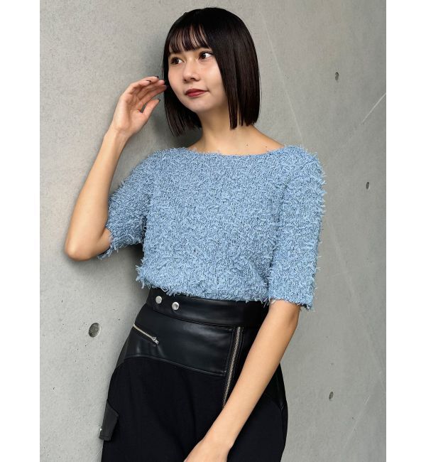 MURUA「テープヤーンハーフスリーブニット」|ニット・セーター|