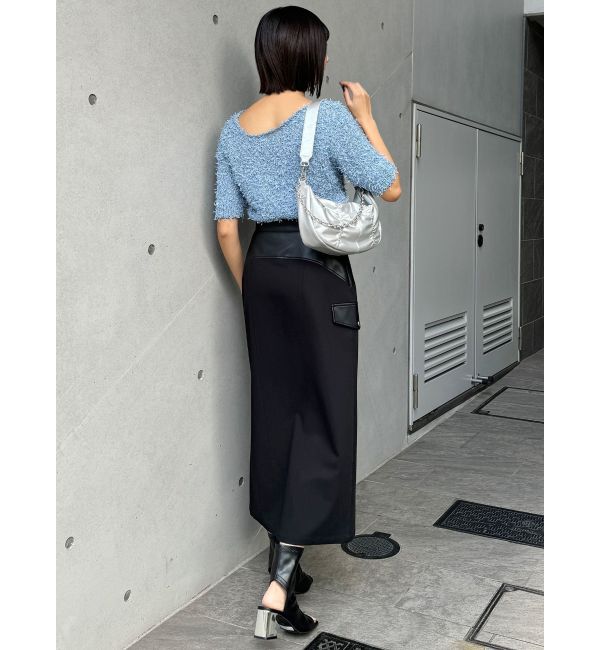 MURUA「テープヤーンハーフスリーブニット」|ニット・セーター|