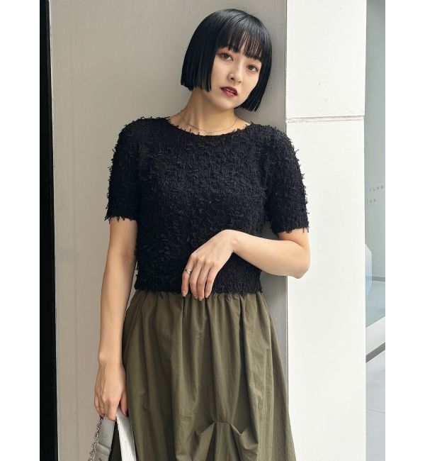 MURUA「テープヤーンハーフスリーブニット」|ニット・セーター|