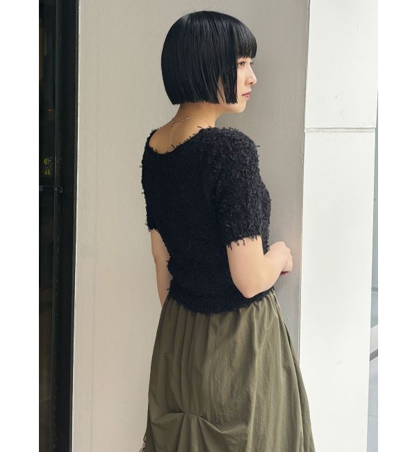 MURUA「テープヤーンハーフスリーブニット」|ニット・セーター|