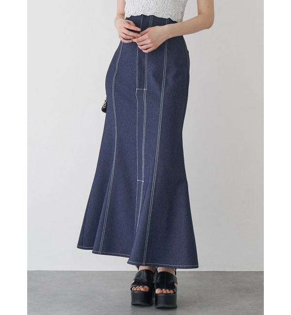 MURUA「デニムライクステッチスカート」|スカート|インディゴ