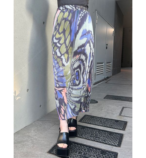 MURUA「バタフライパターンナロースカート」|スカート|グレー