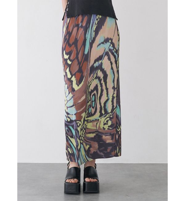 MURUA「バタフライパターンナロースカート」|スカート|ブラウン