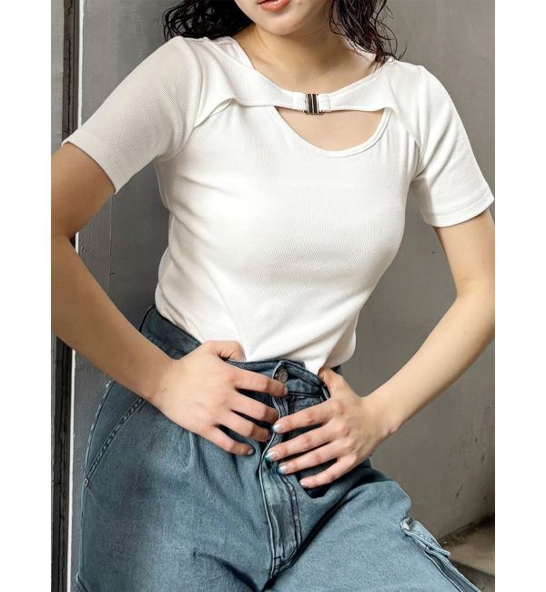 MURUA「フロントパーツレイヤードトップス」|Tシャツ・カットソー|ホワイト