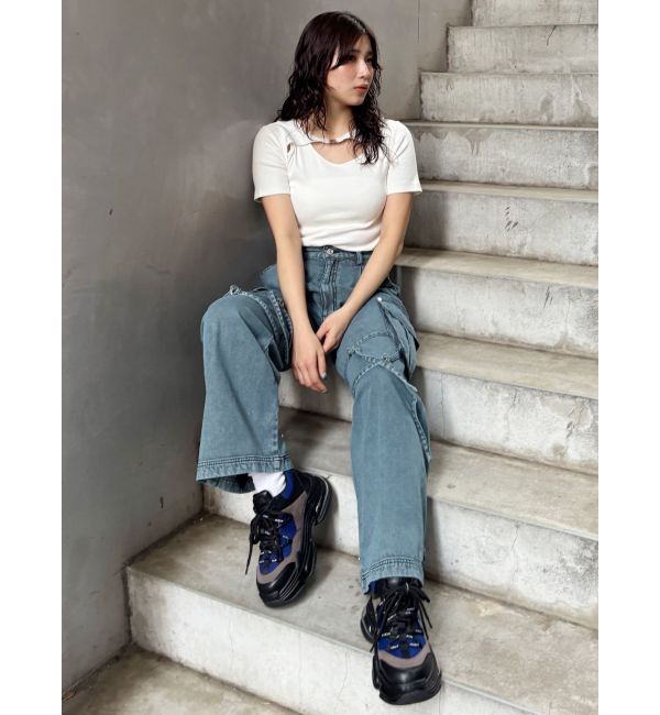 MURUA「フロントパーツレイヤードトップス」|Tシャツ・カットソー|