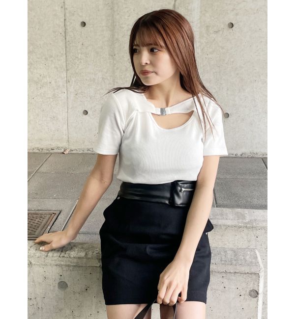 MURUA「フロントパーツレイヤードトップス」|Tシャツ・カットソー|