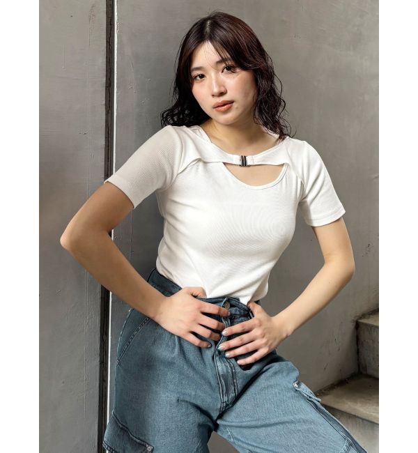 MURUA「フロントパーツレイヤードトップス」|Tシャツ・カットソー|