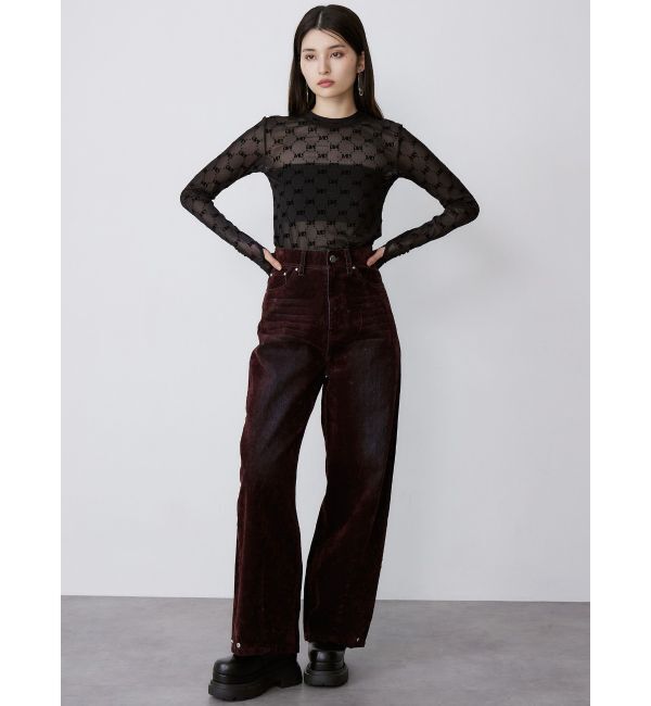 MURUA「フロッキーモノグラムシアートップス」|Tシャツ・カットソー|