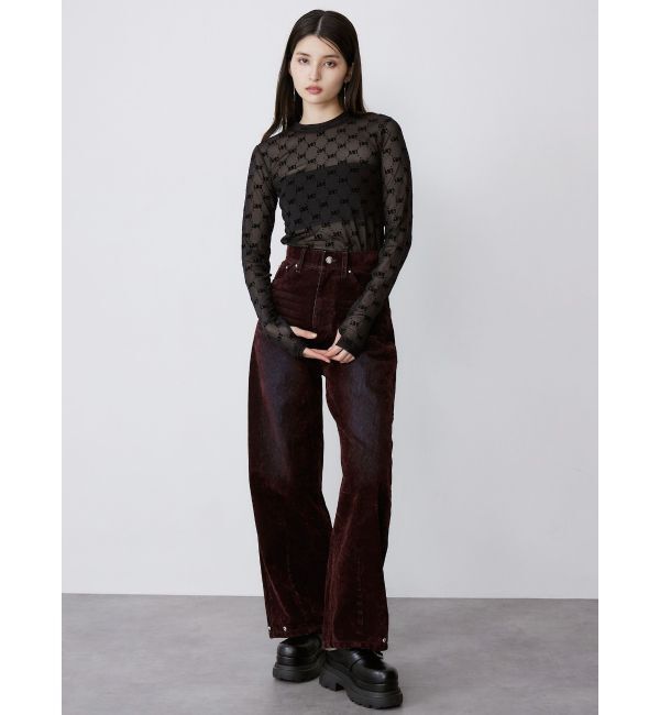 MURUA「フロッキーモノグラムシアートップス」|Tシャツ・カットソー|