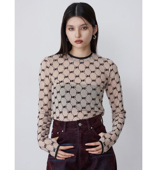 MURUA「フロッキーモノグラムシアートップス」|Tシャツ・カットソー|