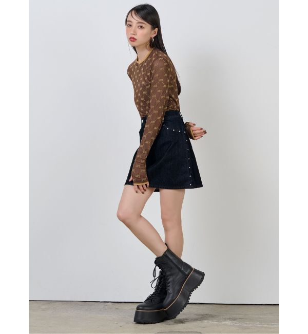 MURUA「フロッキーモノグラムシアートップス」|Tシャツ・カットソー|