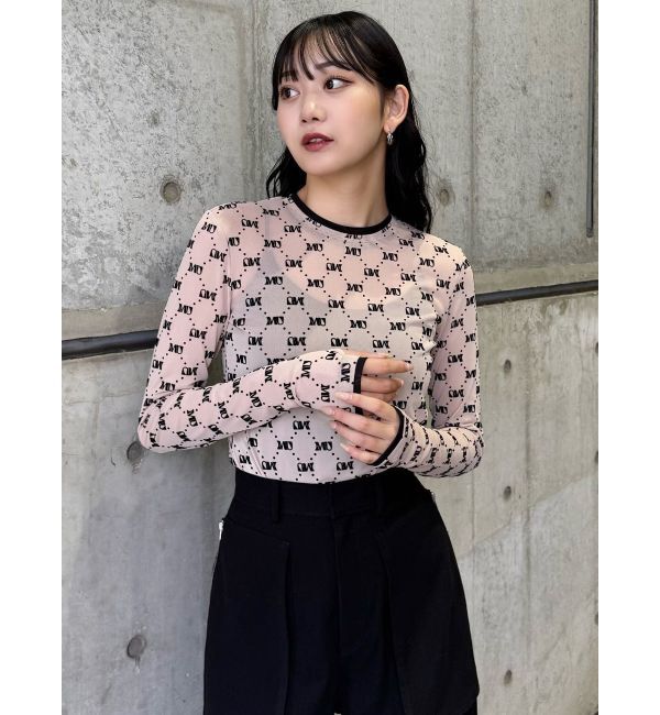 MURUA「フロッキーモノグラムシアートップス」|Tシャツ・カットソー|